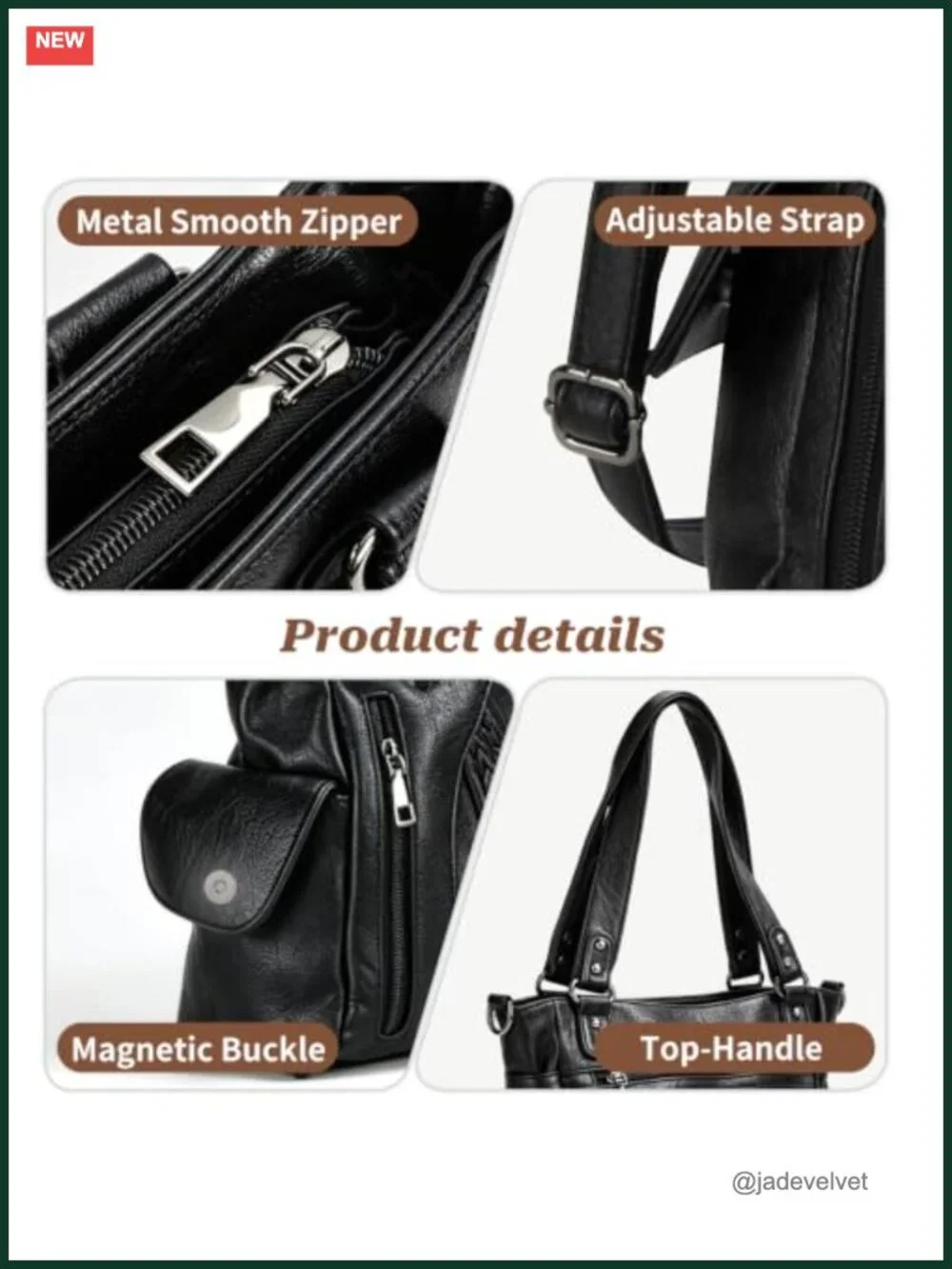 Vegan Leather Hobo Bag Women Shoulder Tote Crossbody Purse with Detachable